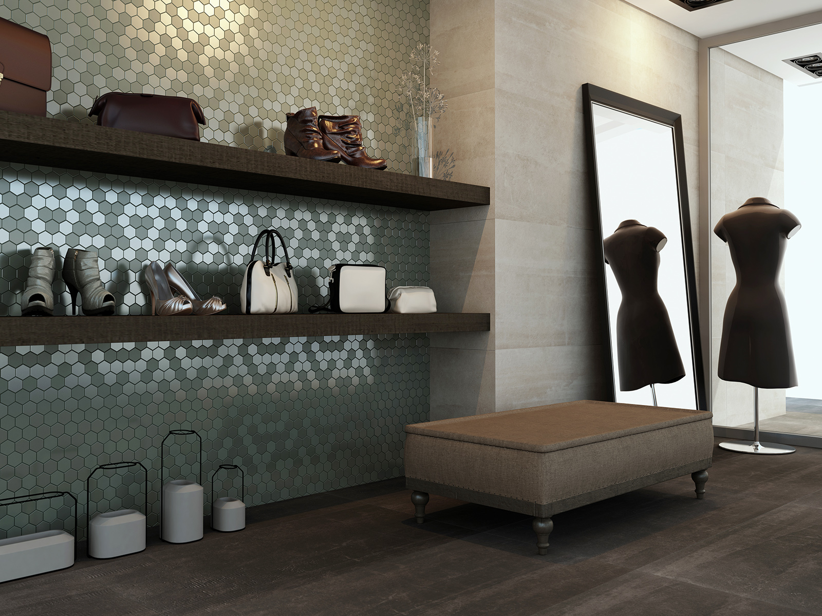 tomettes hexagonales salle de bain